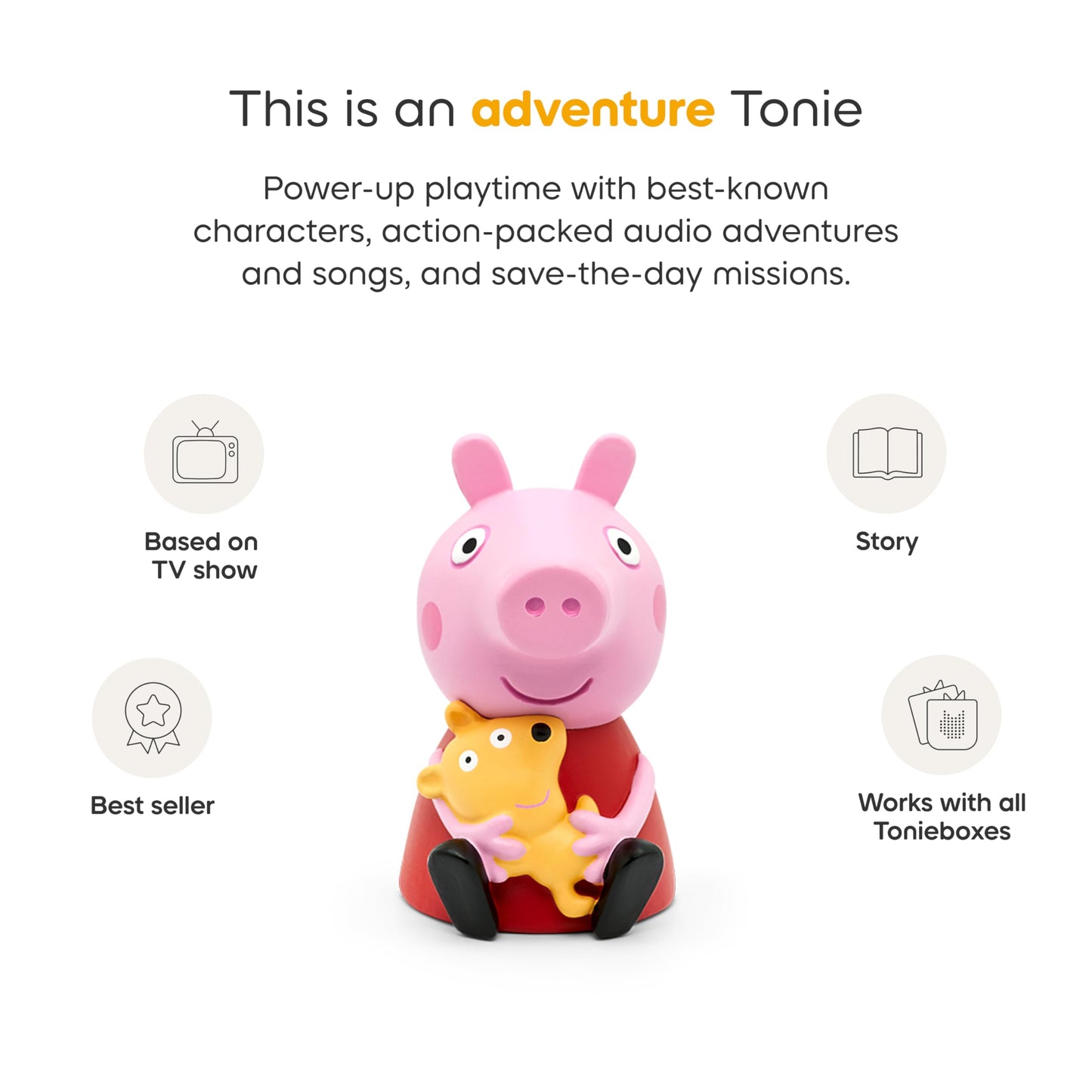 Tonies Peppa Pig Audio Toy Figurine — 9 Stories, 60 Minutes on Toniebox