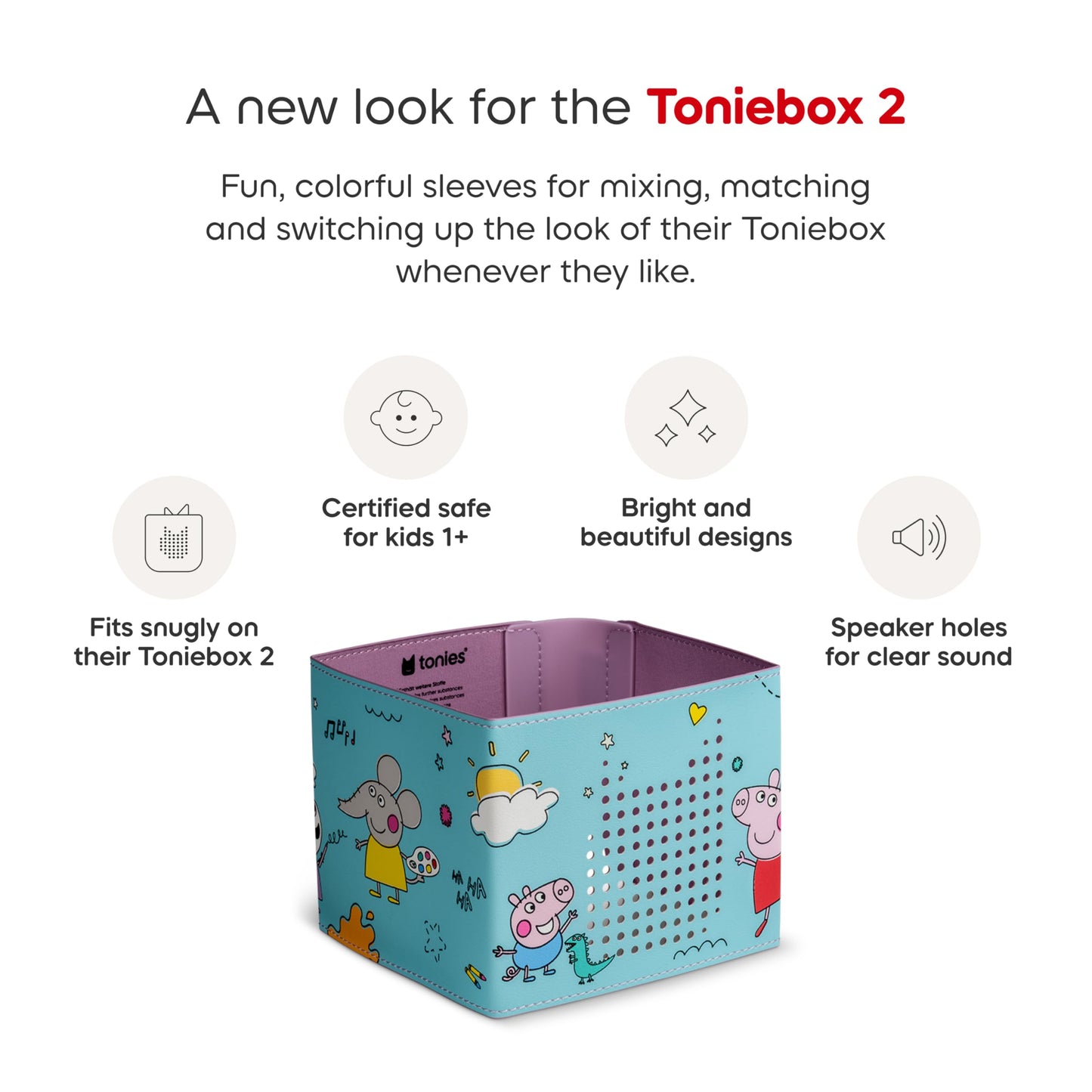 Tonies Sleeve for Toniebox 2 – Peppa Pig Decorative Wrap