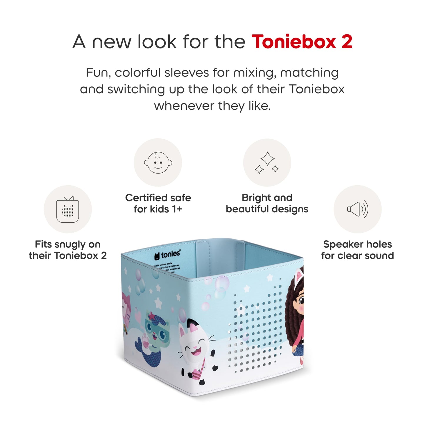 Tonies Sleeve – Gabby’s Dollhouse Decorative Wrap for Toniebox 2