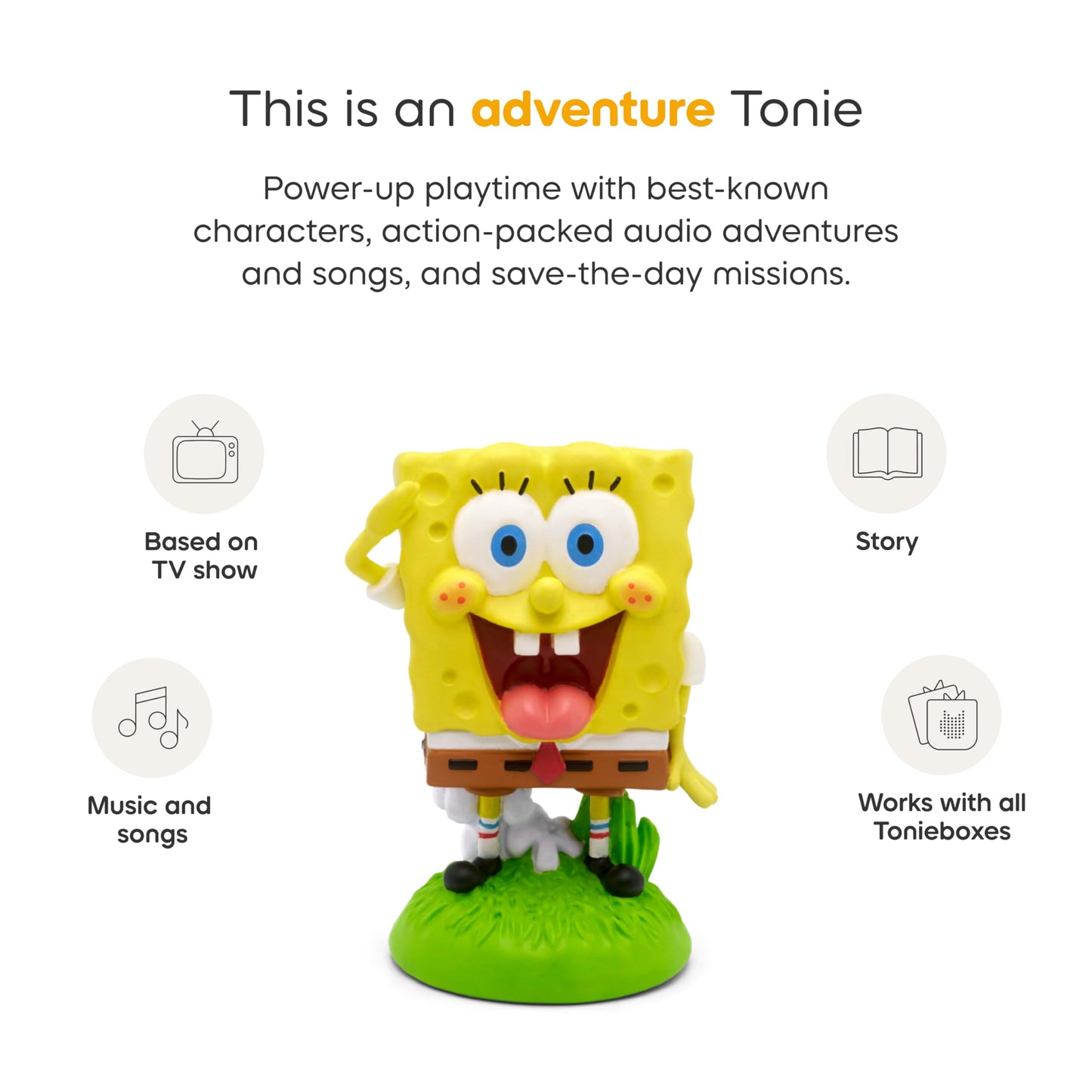 Tonies SpongeBob Squarepants Audio Figurine — 55-Minute Stories & Songs