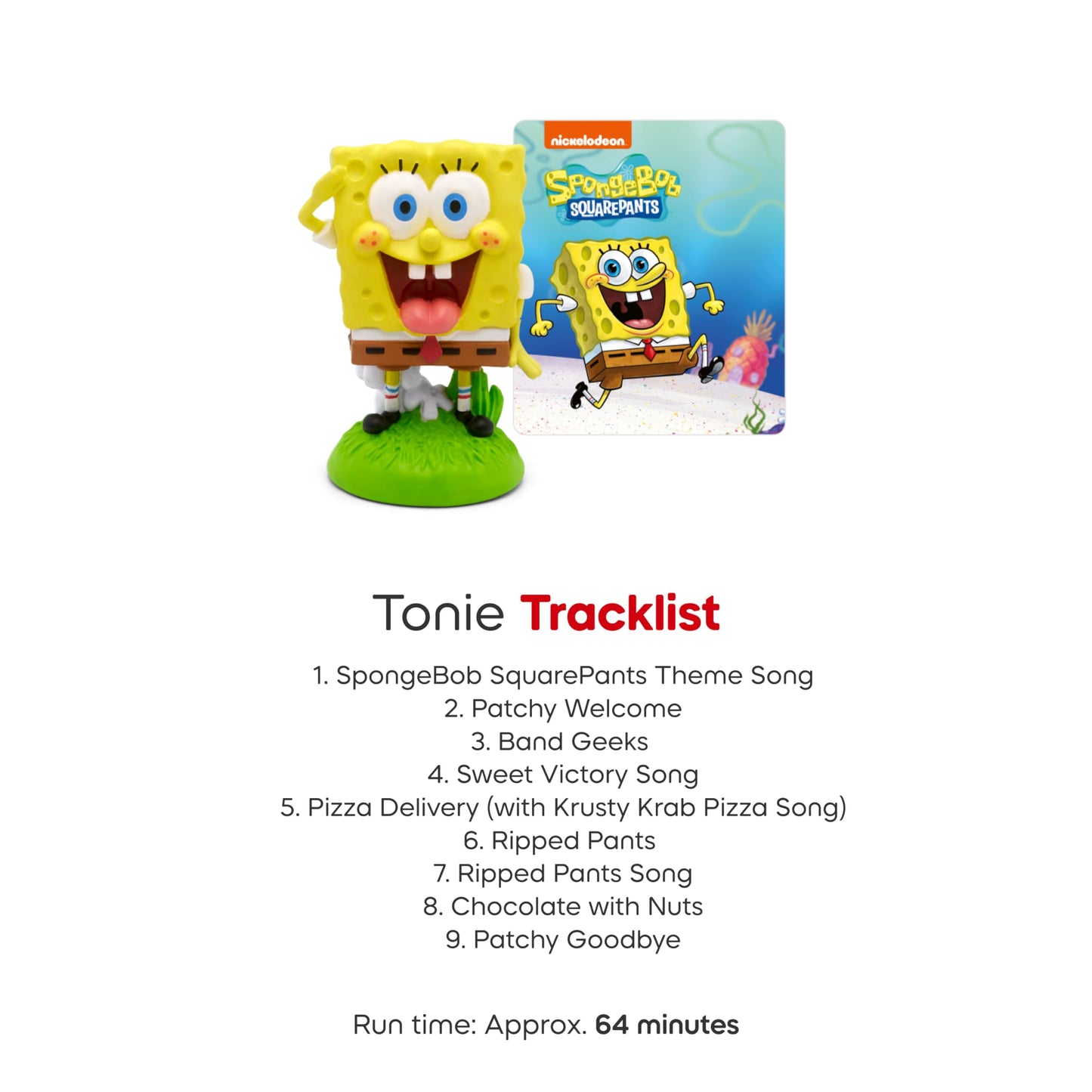Tonies SpongeBob Squarepants Audio Figurine — 55-Minute Stories & Songs