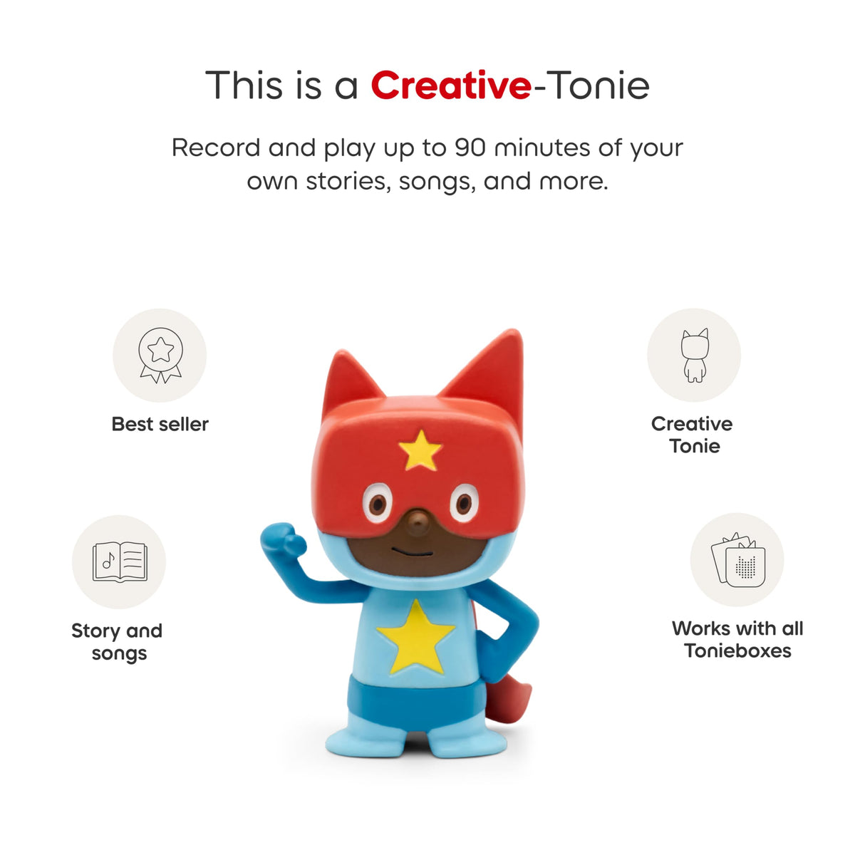 Tonies Creative-Tonie: Record & Upload 90 Minutes of Your Own Stories (Blue/Red)