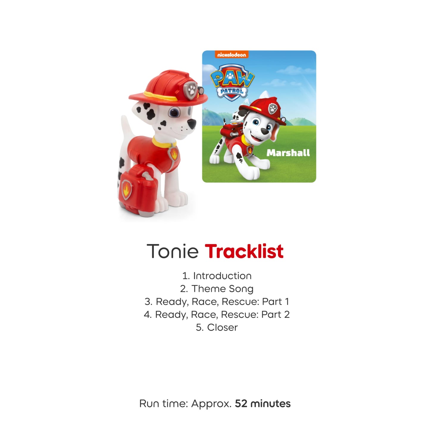 Tonies Marshall PAW Patrol Audio Toy Figurine | 52-minute Story & Song