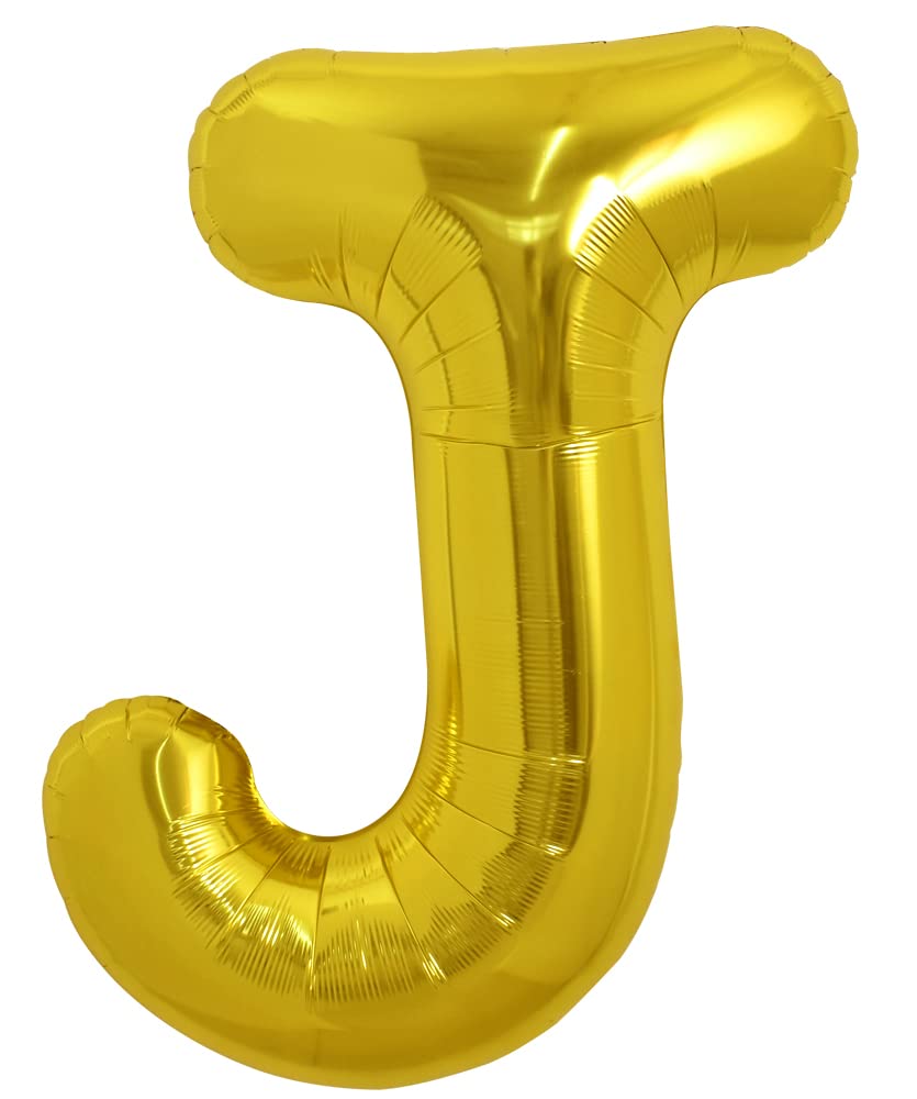 TONIFUL 40 Inch Large Gold Letter J Balloon | Foil Mylar Balloon for Birthday & Party Decor