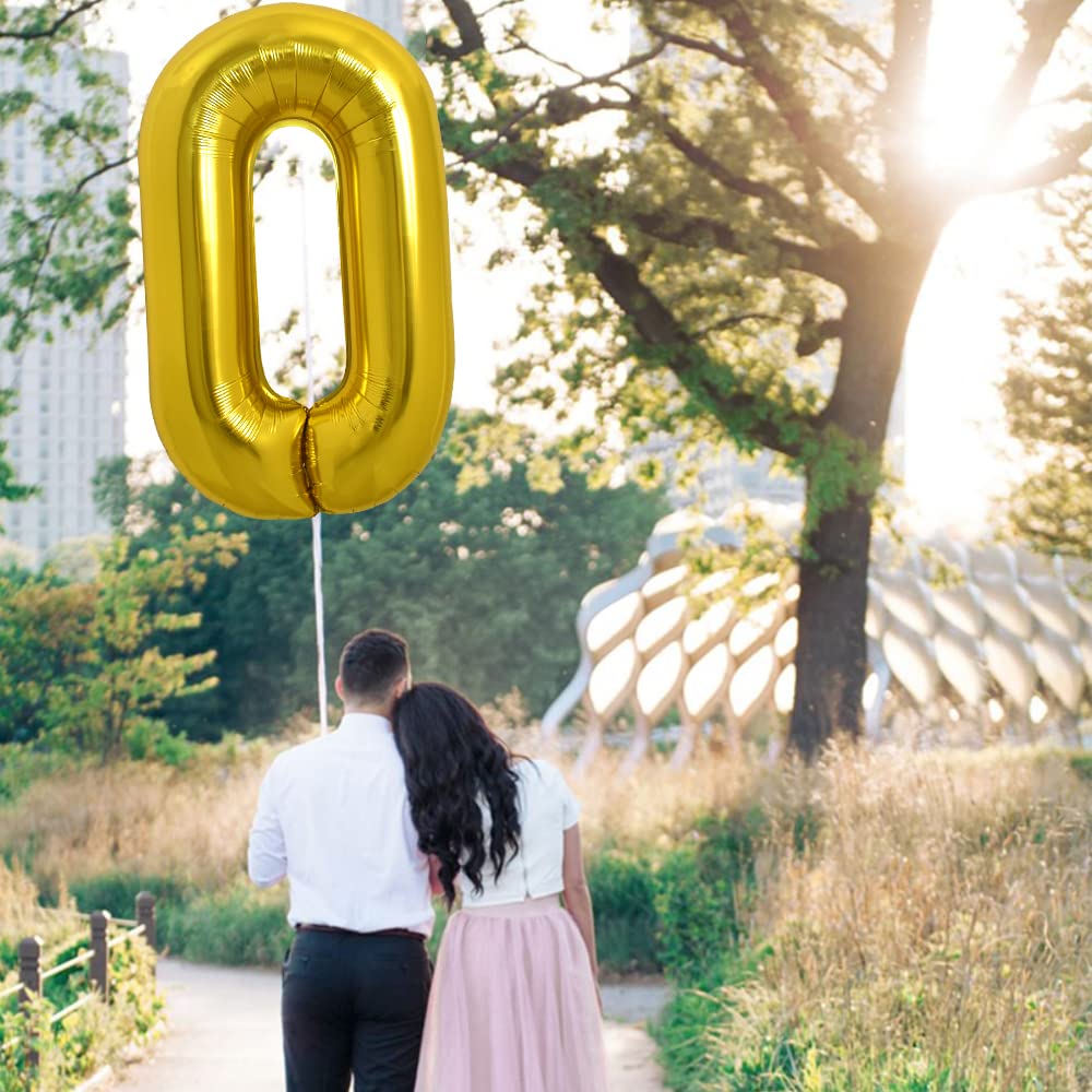 TONIFUL 40-Inch Gold Letter O Balloon – Large Foil Mylar Party Decor for Birthday & Anniversary