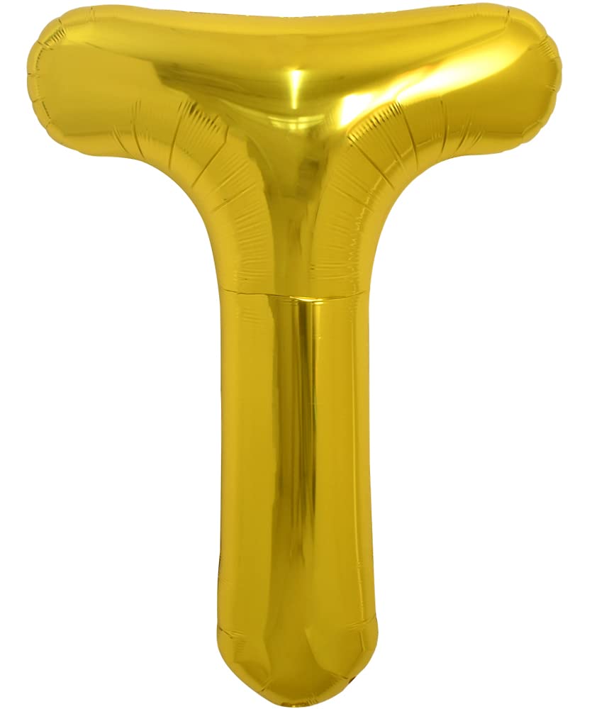 TONIFUL 40 Inch Gold Letter T Balloon | Large Foil Mylar Party Decor