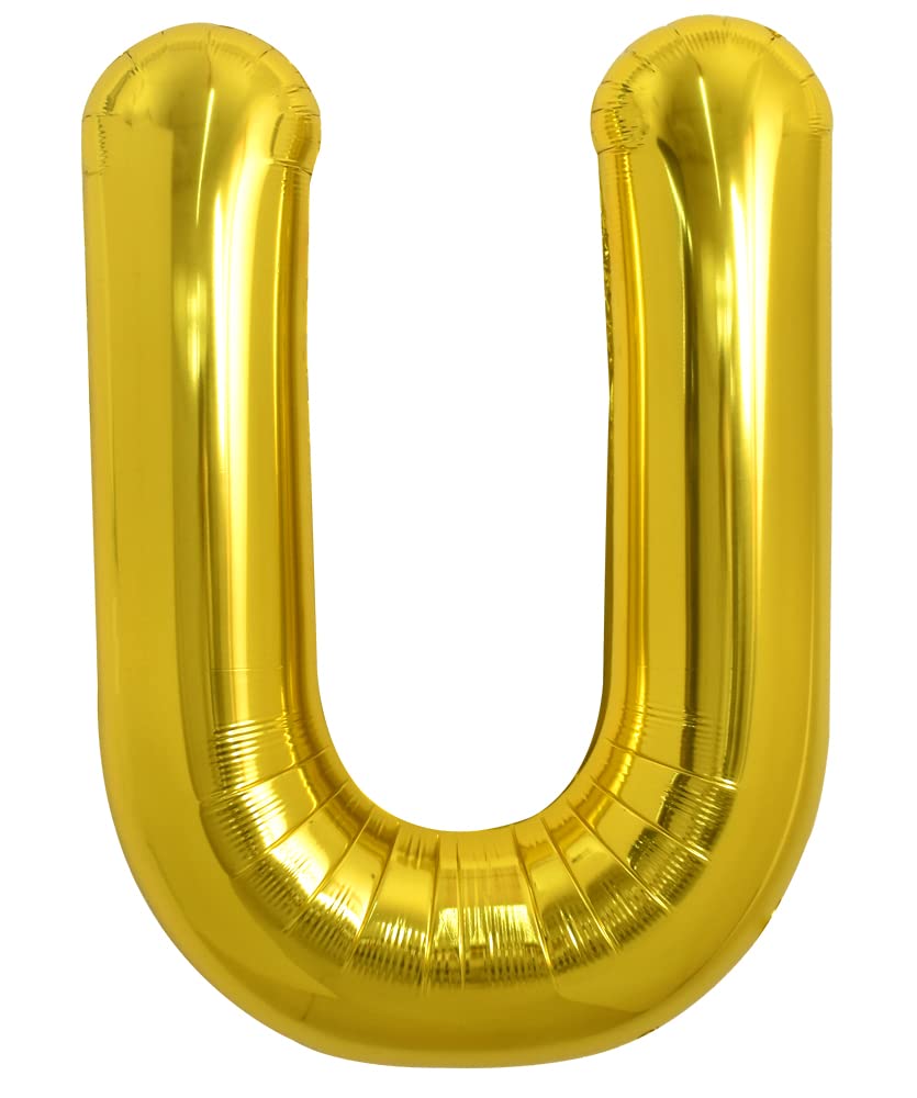 TONIFUL 40-Inch Gold Letter U Balloon – Large Foil Mylar Letter Balloon for Birthday & Party Decor