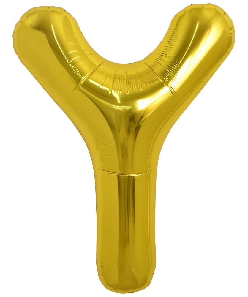 TONIFUL 40 Inch Gold Letter Y Balloon – Large Foil Helium Balloon for Parties