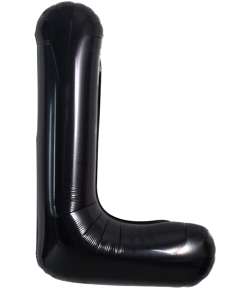 TONIFUL 40 Inch Black L Letter Balloon – Jumbo Helium Foil Alphabet for Parties