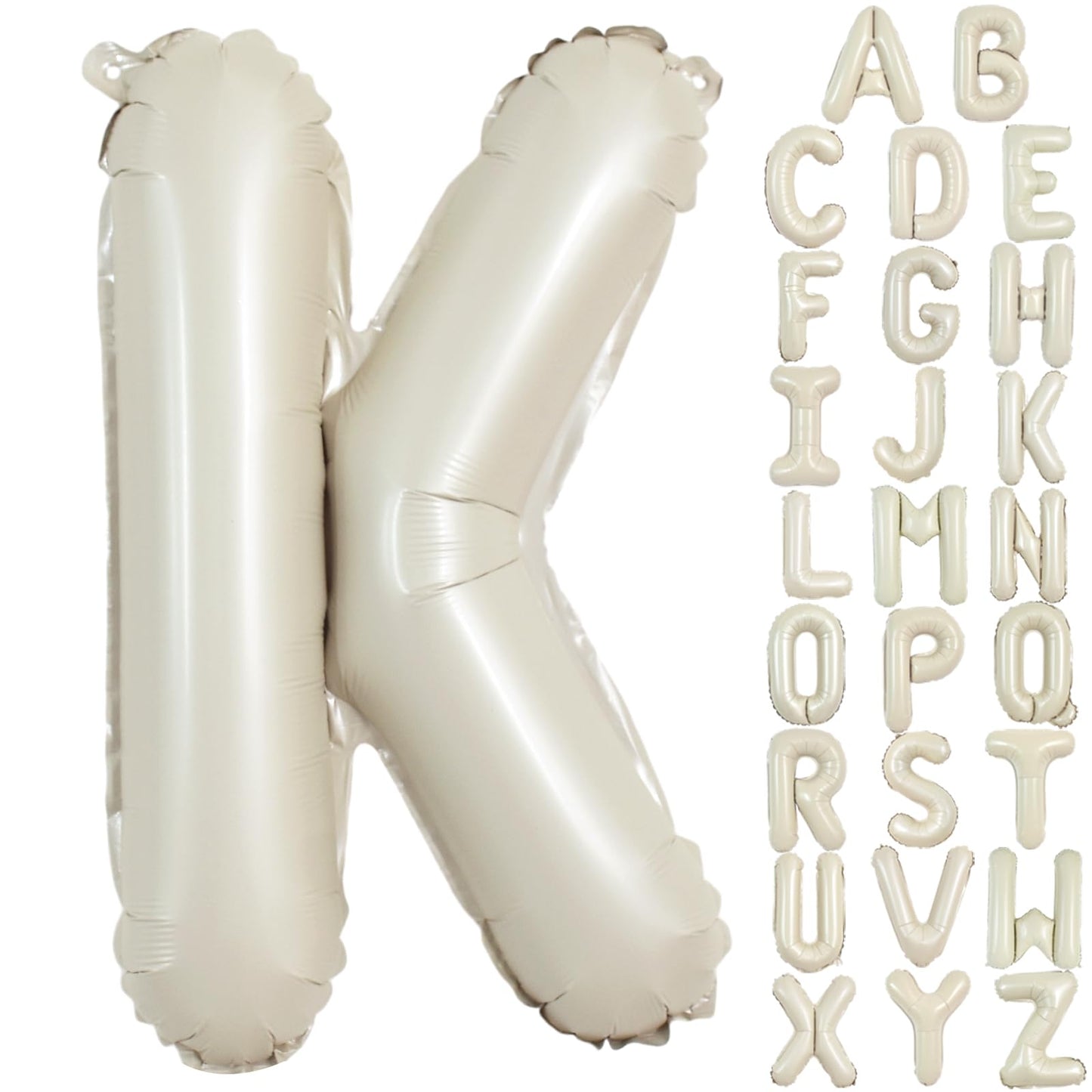 TONIFUL 40 Inch Cream White Letter K Balloon – Giant Foil Alphabet for Parties