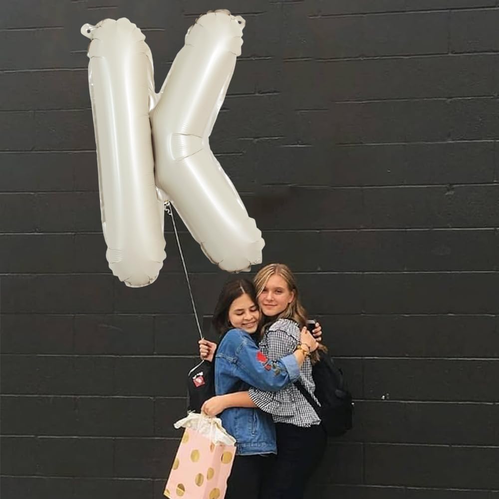 TONIFUL 40 Inch Cream White Letter K Balloon – Giant Foil Alphabet for Parties