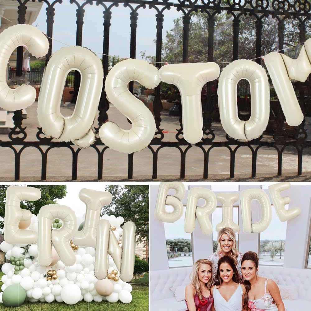 TONIFUL 40 Inch Cream White Letter K Balloon – Giant Foil Alphabet for Parties
