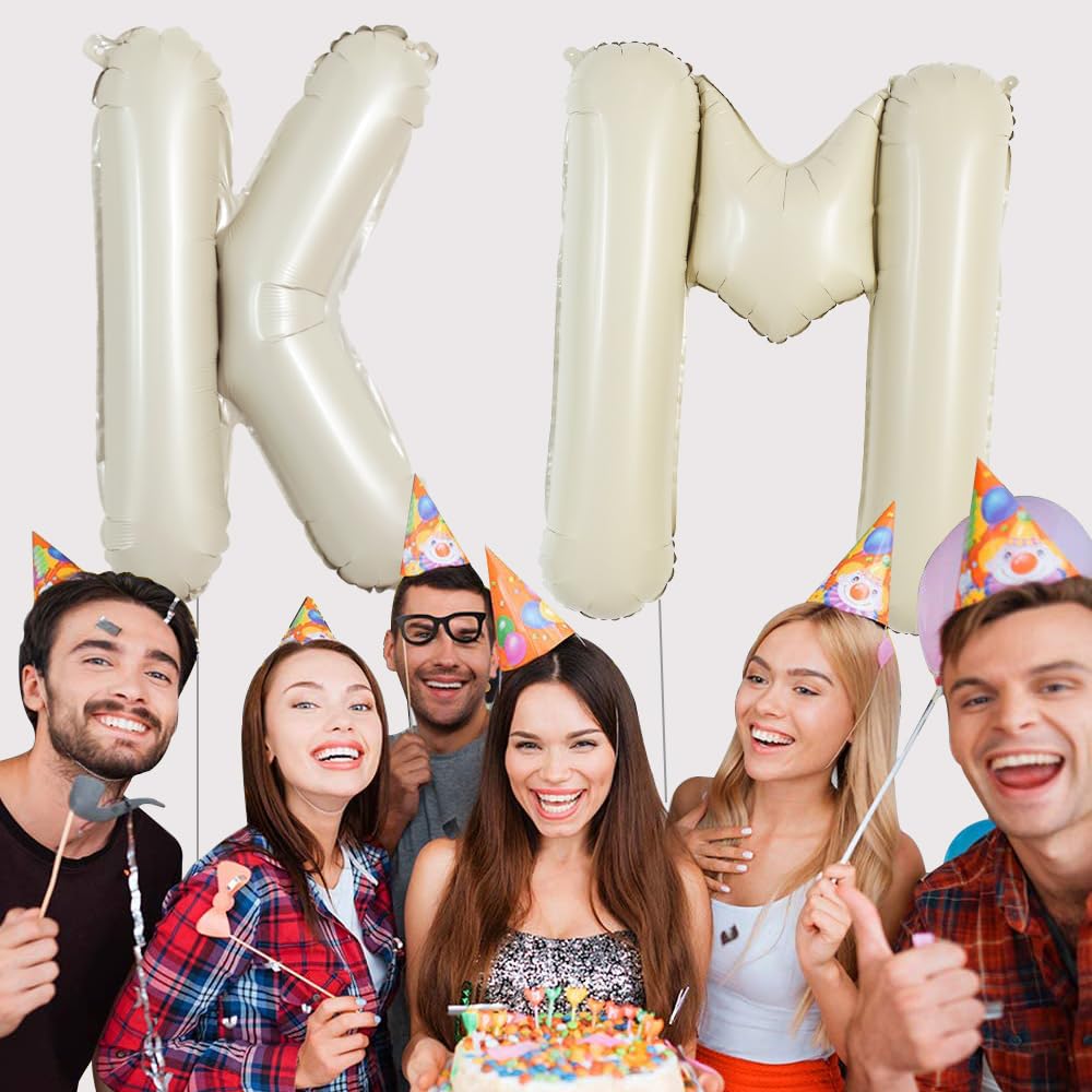 TONIFUL 40 Inch Cream White Letter K Balloon – Giant Foil Alphabet for Parties