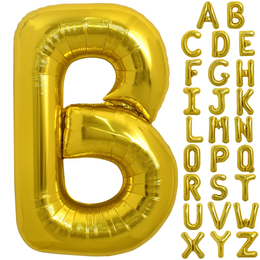 TONIFUL 40 Inch Gold Letter B Balloon – Helium or Air Fill Foil Mylar Party Decor