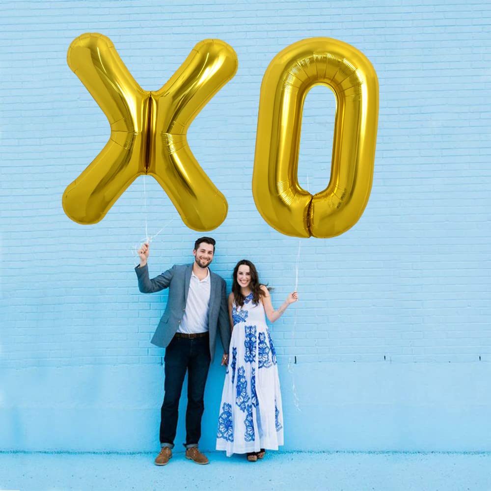 TONIFUL 40 Inch Gold Letter X Balloon – Large Foil Mylar Helium or Air-Filled Party Decor