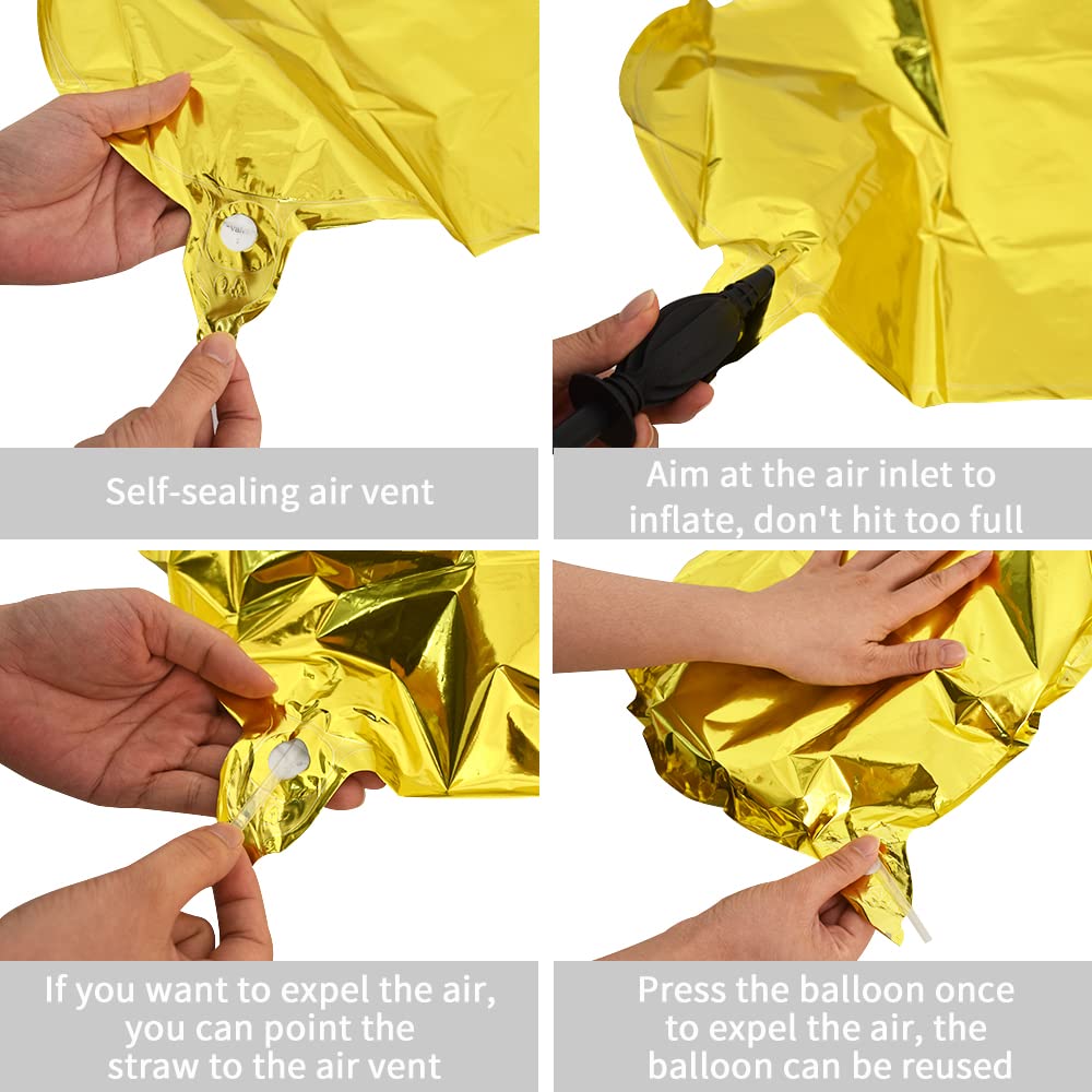 TONIFUL 40 Inch Gold Letter X Balloon – Large Foil Mylar Helium or Air-Filled Party Decor
