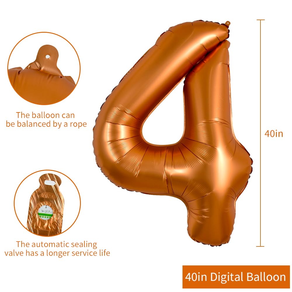 TONIFUL 40-Inch Orange Number Balloon 0-9 | Large Foil Birthday Party Decor