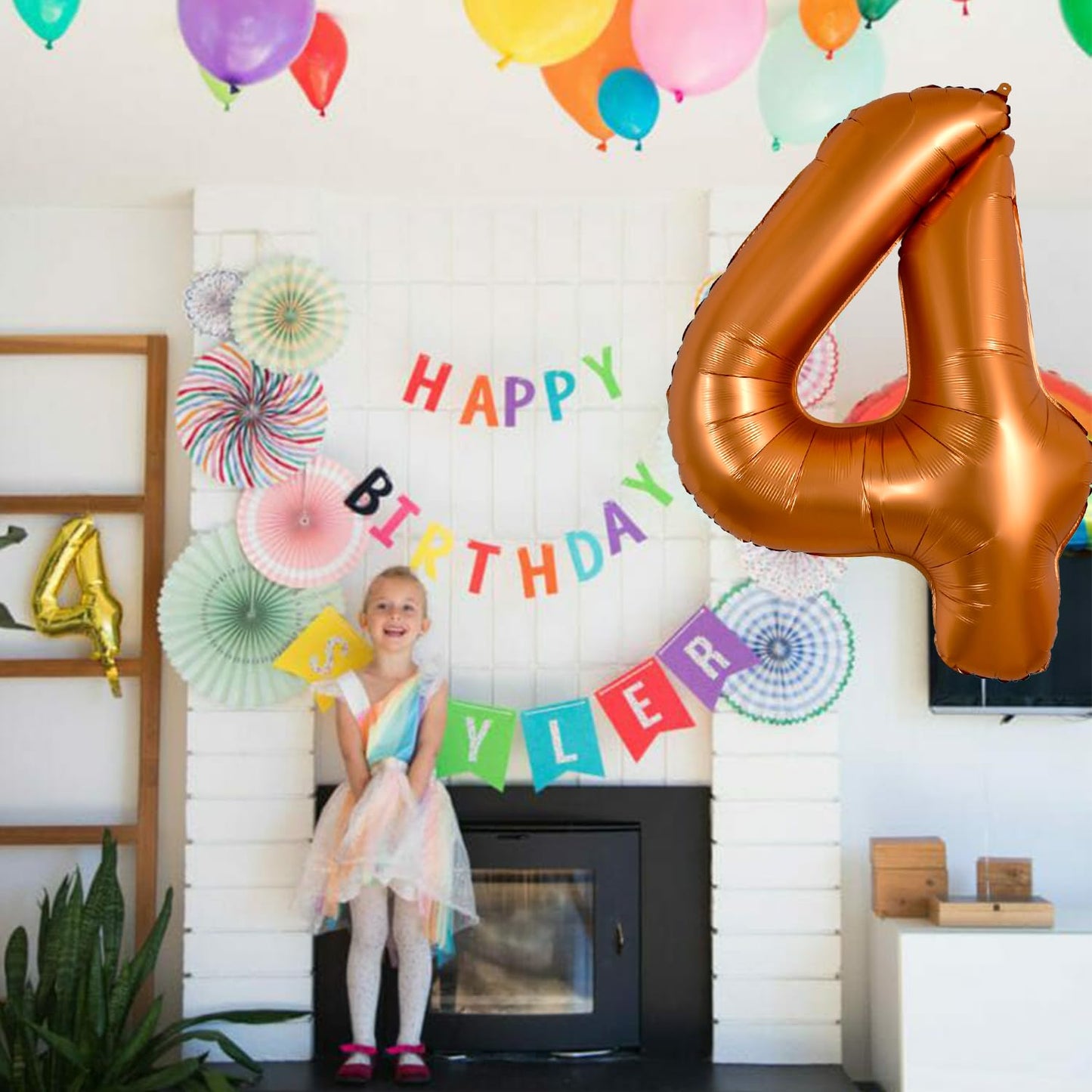 TONIFUL 40-Inch Orange Number Balloon 0-9 | Large Foil Birthday Party Decor