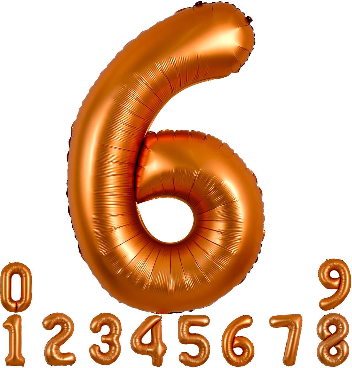 TONIFUL 40-Inch Orange Numeric Foil Balloon 0-9 – Large Number Balloon for Birthdays, Weddings, and Celebrations