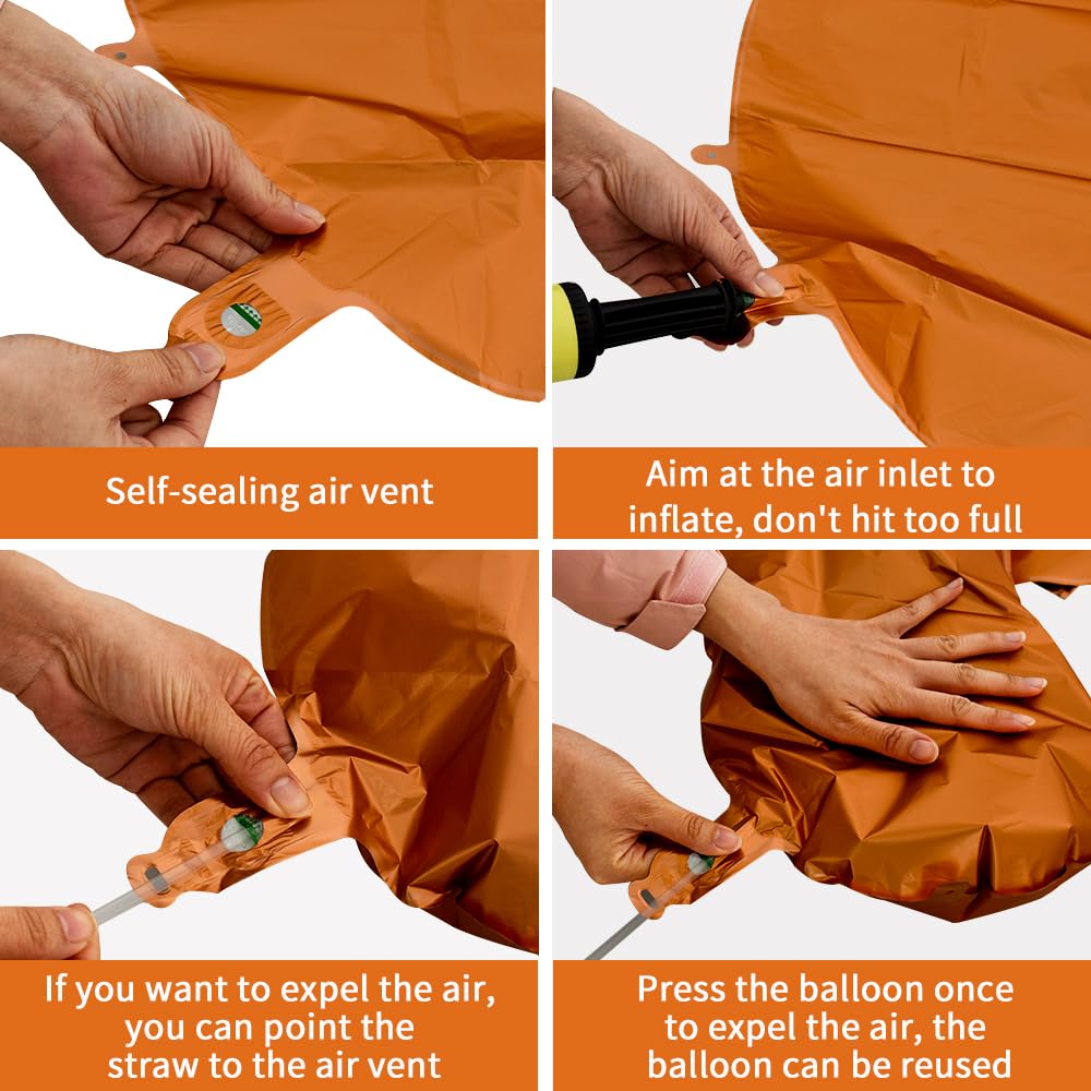 TONIFUL 40 Inch Orange Number Balloon 0-9 – Large Foil Party Decor