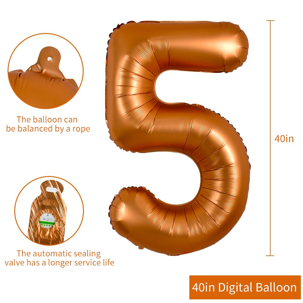 TONIFUL 40 Inch Orange Number Balloon 0-9 – Large Foil Party Decor