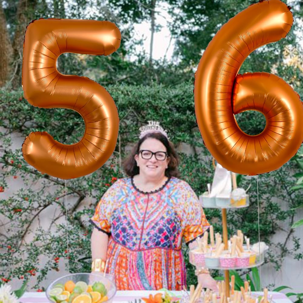 TONIFUL 40 Inch Orange Number Balloon 0-9 – Large Foil Party Decor