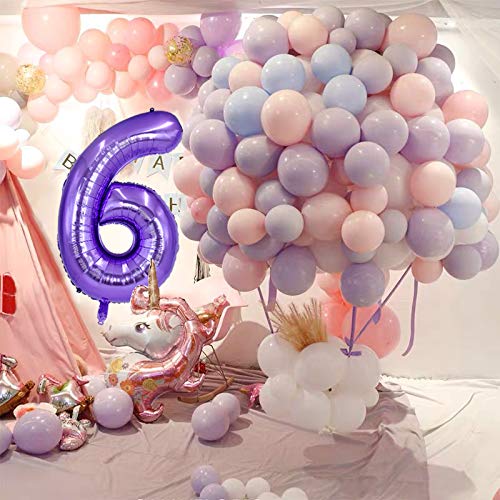 TONIFUL 40 Inch Purple Large Number Balloon 0-9 – Foil Mylar Numeral Balloon for Parties