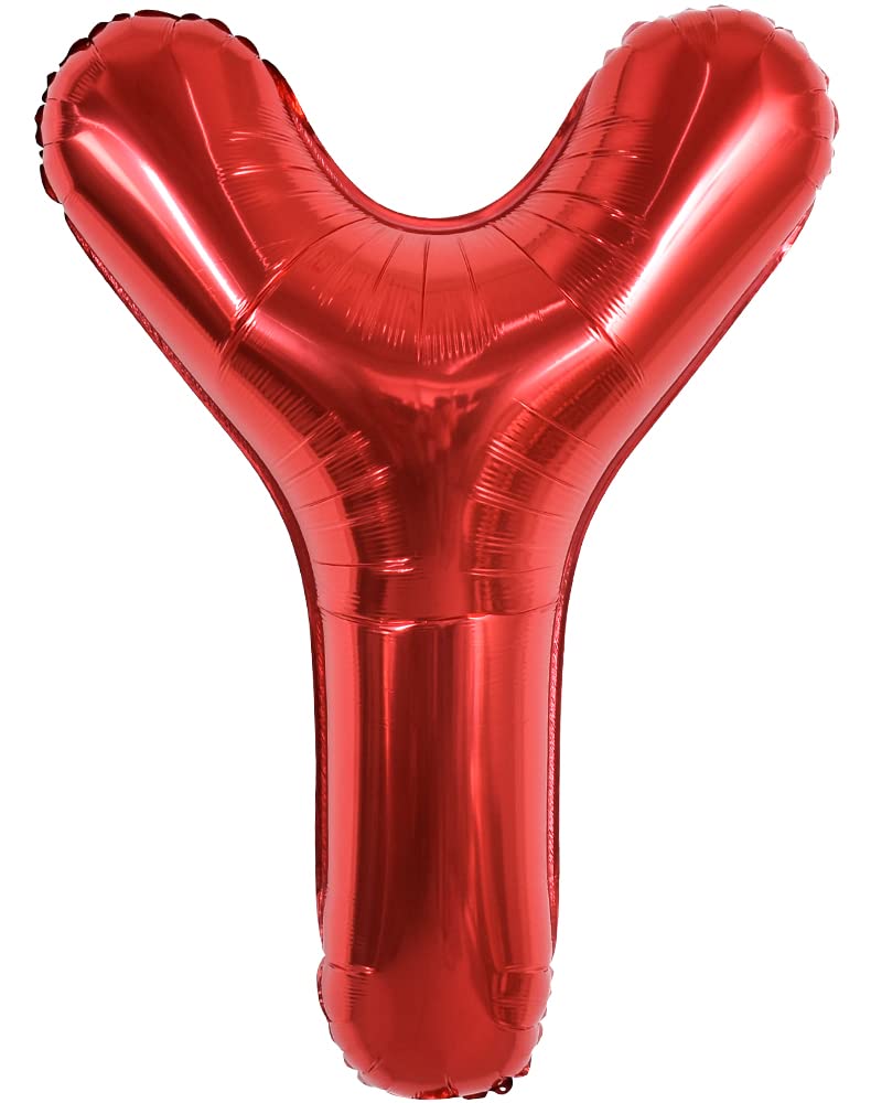TONIFUL 40 Inch Large Bright Red Letter Balloon – Giant A-Z Foil Mylar Letter Balloon for Parties