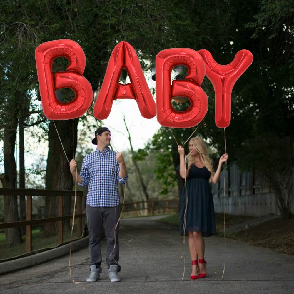 TONIFUL 40 Inch Large Bright Red Letter Balloon – Giant A-Z Foil Mylar Letter Balloon for Parties