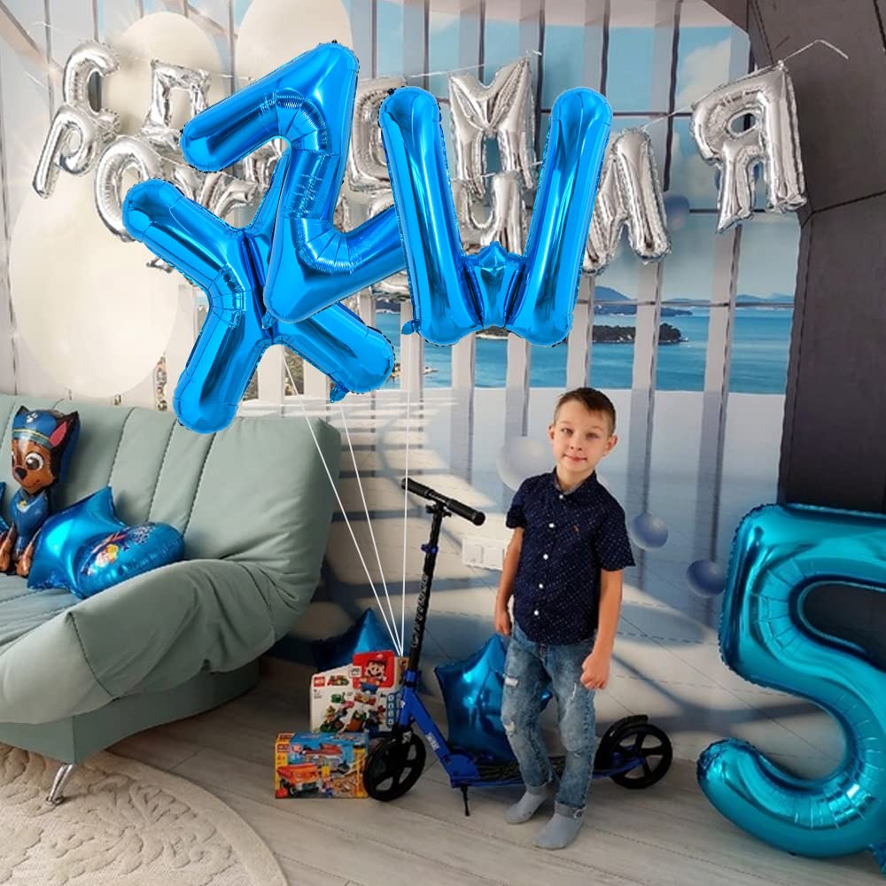 TONIFUL 40-Inch Blue Letter Balloon | Giant Alphabet Foil Mylar for Parties