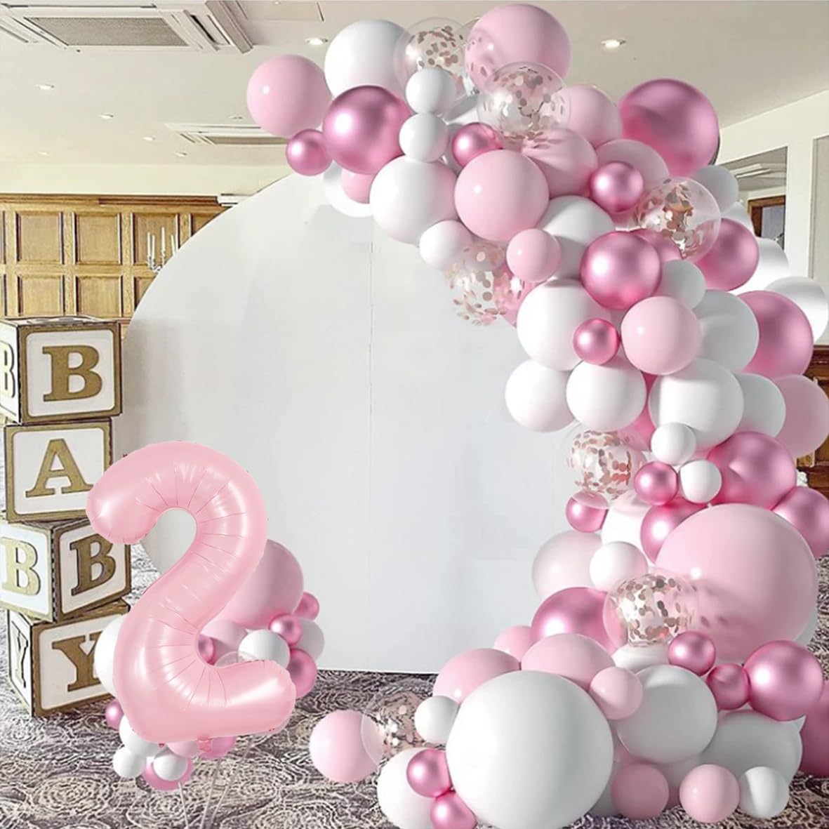 TONIFUL 40-Inch Pastel Pink Number 2 Balloon – Big Pink Digit for Parties