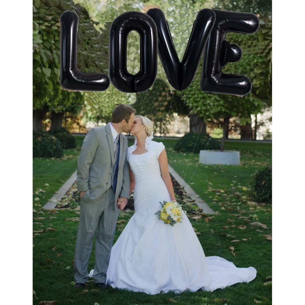 TONIFUL 40 Inch Black L Letter Balloon – Jumbo Helium Foil Alphabet for Parties