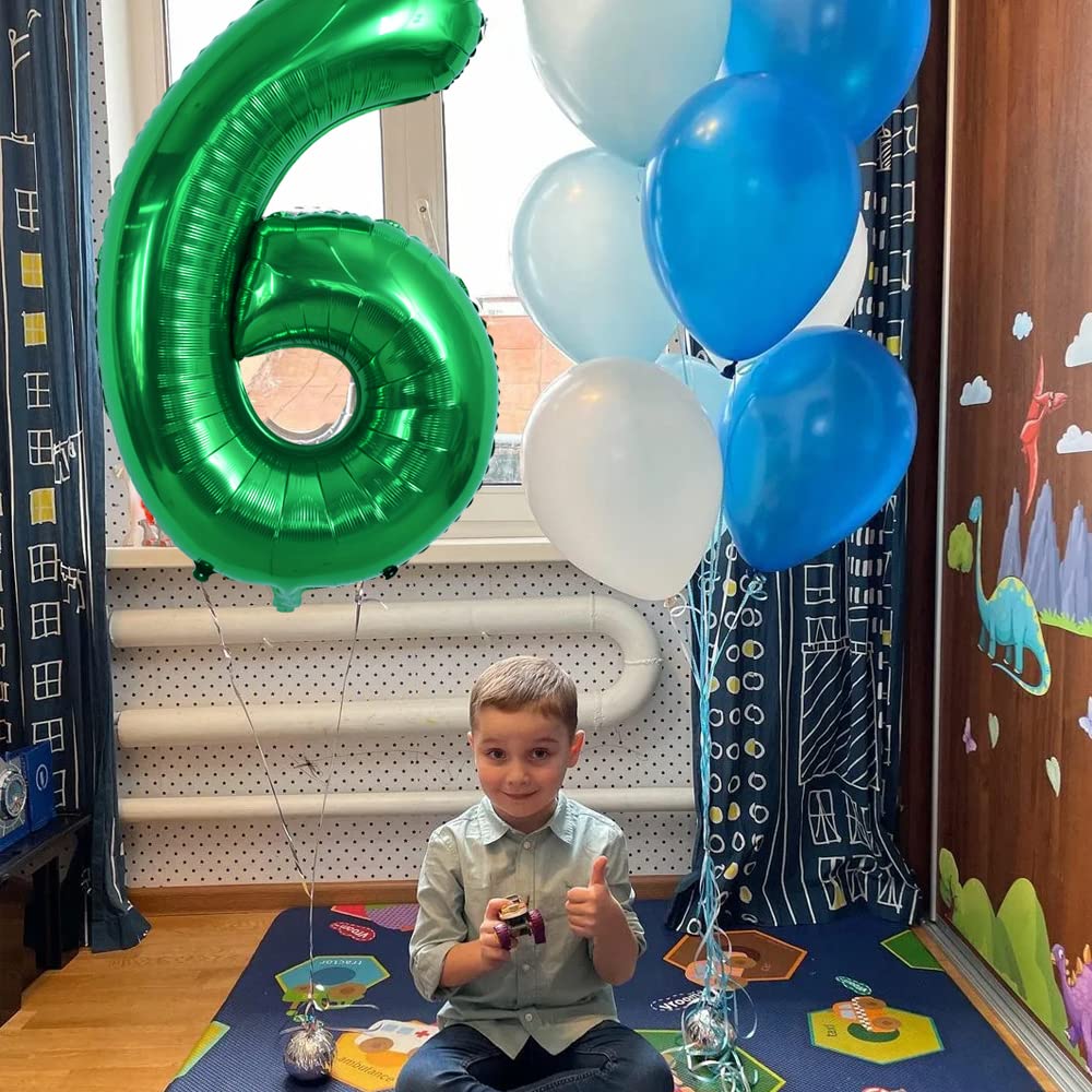 TONIFUL 40-Inch Dark Green Number 6 Balloon – Foil Mylar Big Digit for Birthdays, Weddings, and Photos