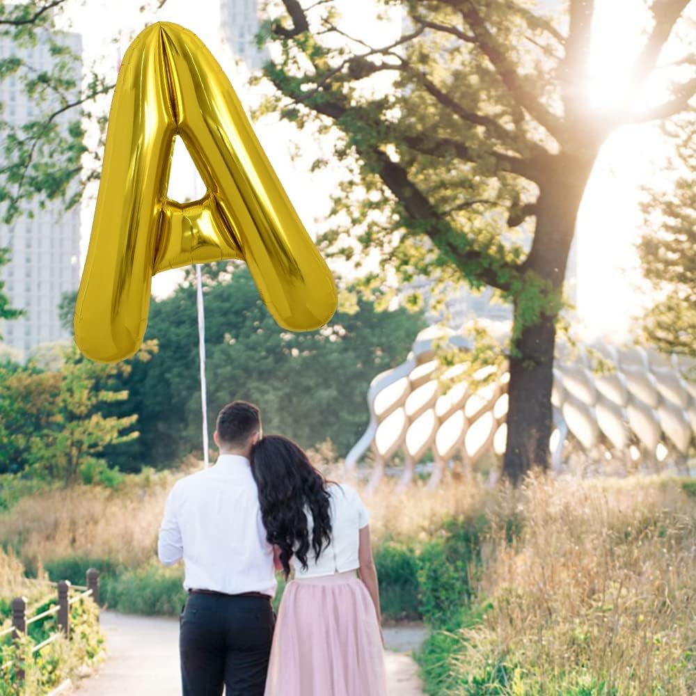 TONIFUL 40 Inch Gold Letter A Balloon | Large Foil Mylar Party Balloon