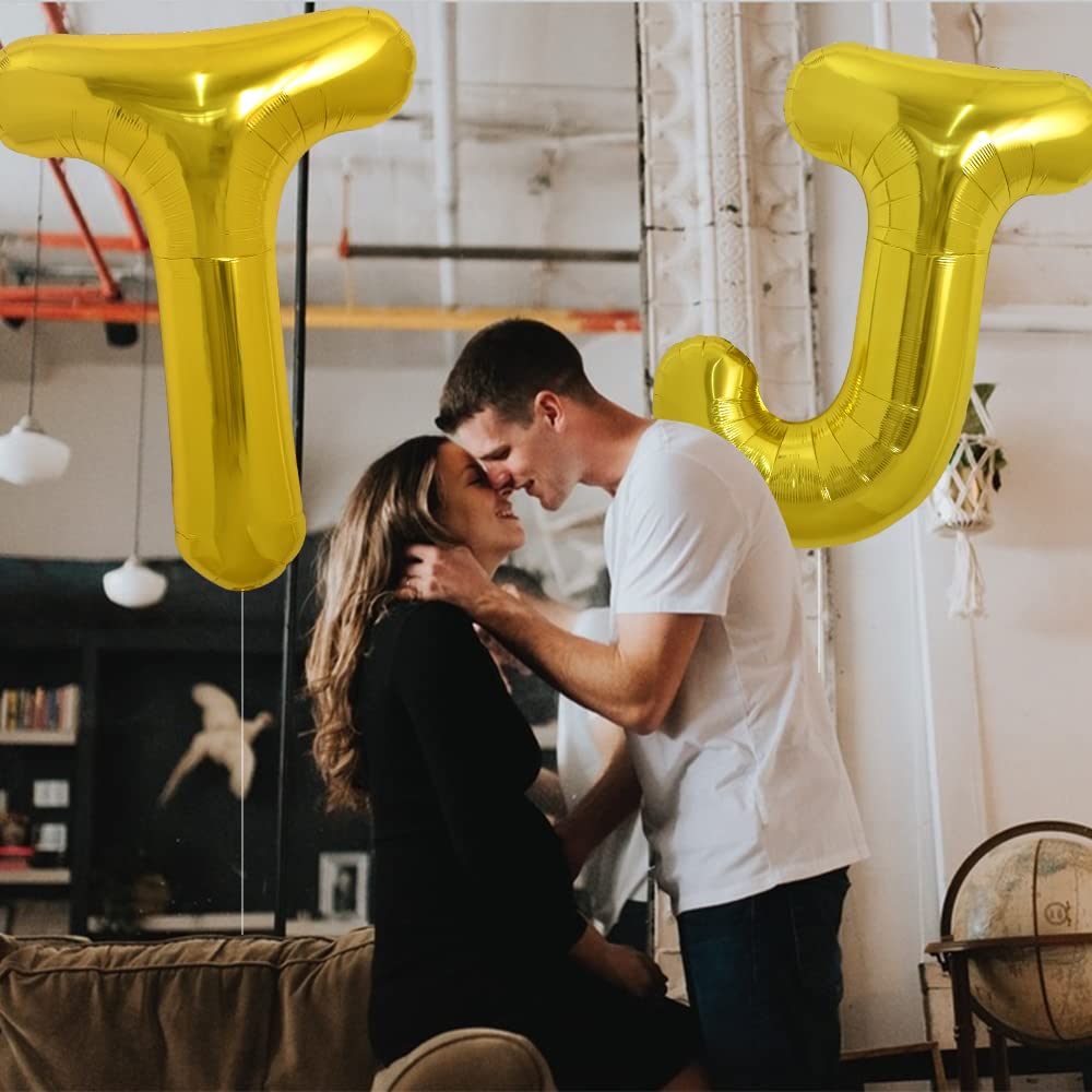 TONIFUL 40 Inch Gold Letter T Balloon | Large Foil Mylar Party Decor