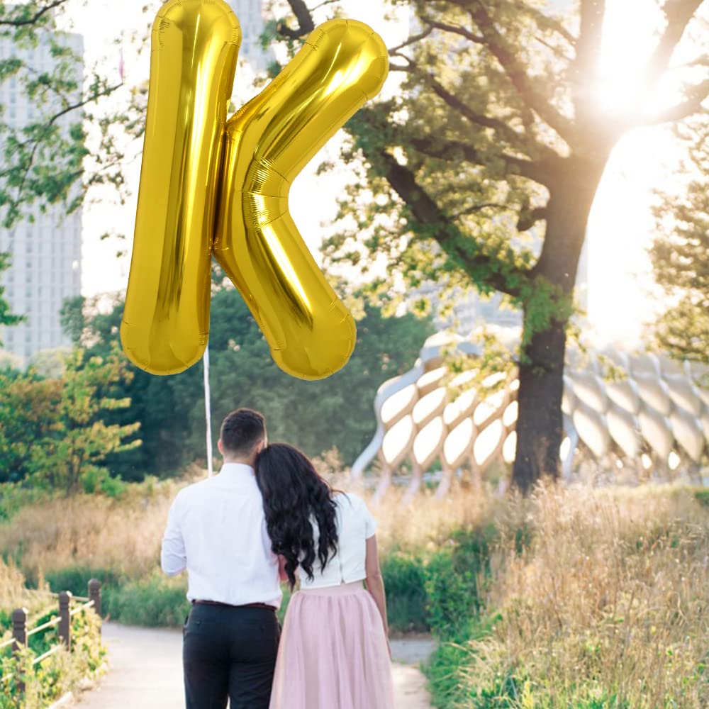 TONIFUL 40 Inch Gold Letter K Balloon – Large Foil Mylar Party Decor