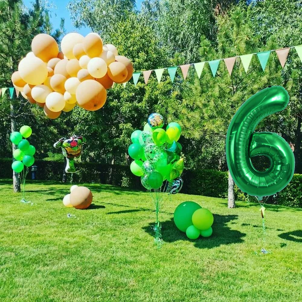 TONIFUL 40-Inch Dark Green Number 6 Balloon – Foil Mylar Big Digit for Birthdays, Weddings, and Photos