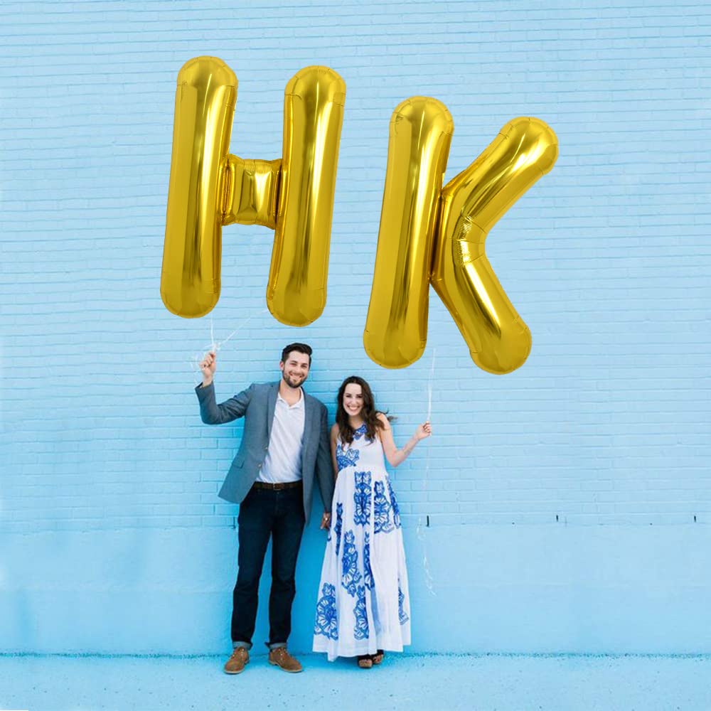 TONIFUL 40-Inch Gold Letter H Foil Balloon – Large Mylar Balloon for Parties