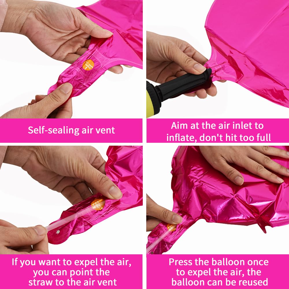 TONIFUL 40 Inch Hot Pink Large Number Balloon 0-9 – Foil Mylar Big Digit Balloon for Birthday Parties, Weddings, and Celebrations