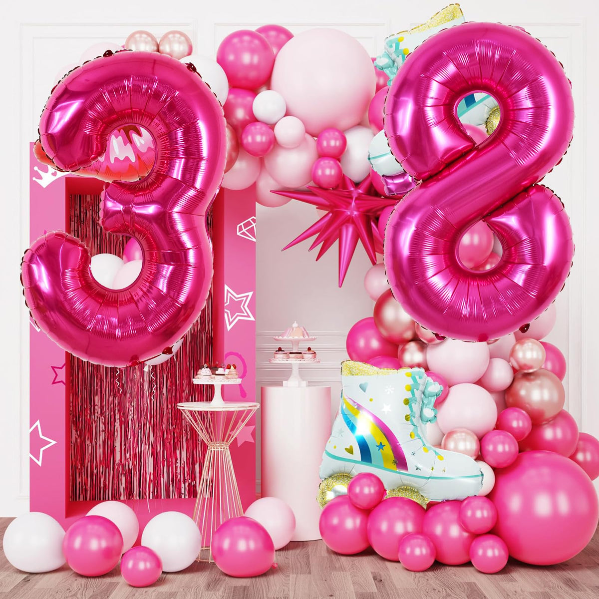 TONIFUL 40 Inch Hot Pink Large Number Balloon 0-9 – Foil Mylar Big Digit Balloon for Birthday Parties, Weddings, and Celebrations