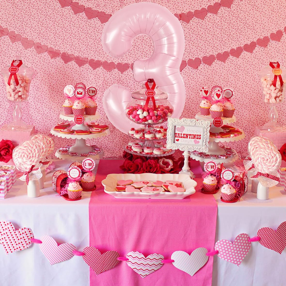 TONIFUL 40-Inch Pastel Pink Number 3 Balloon – Large Foil Party Balloon