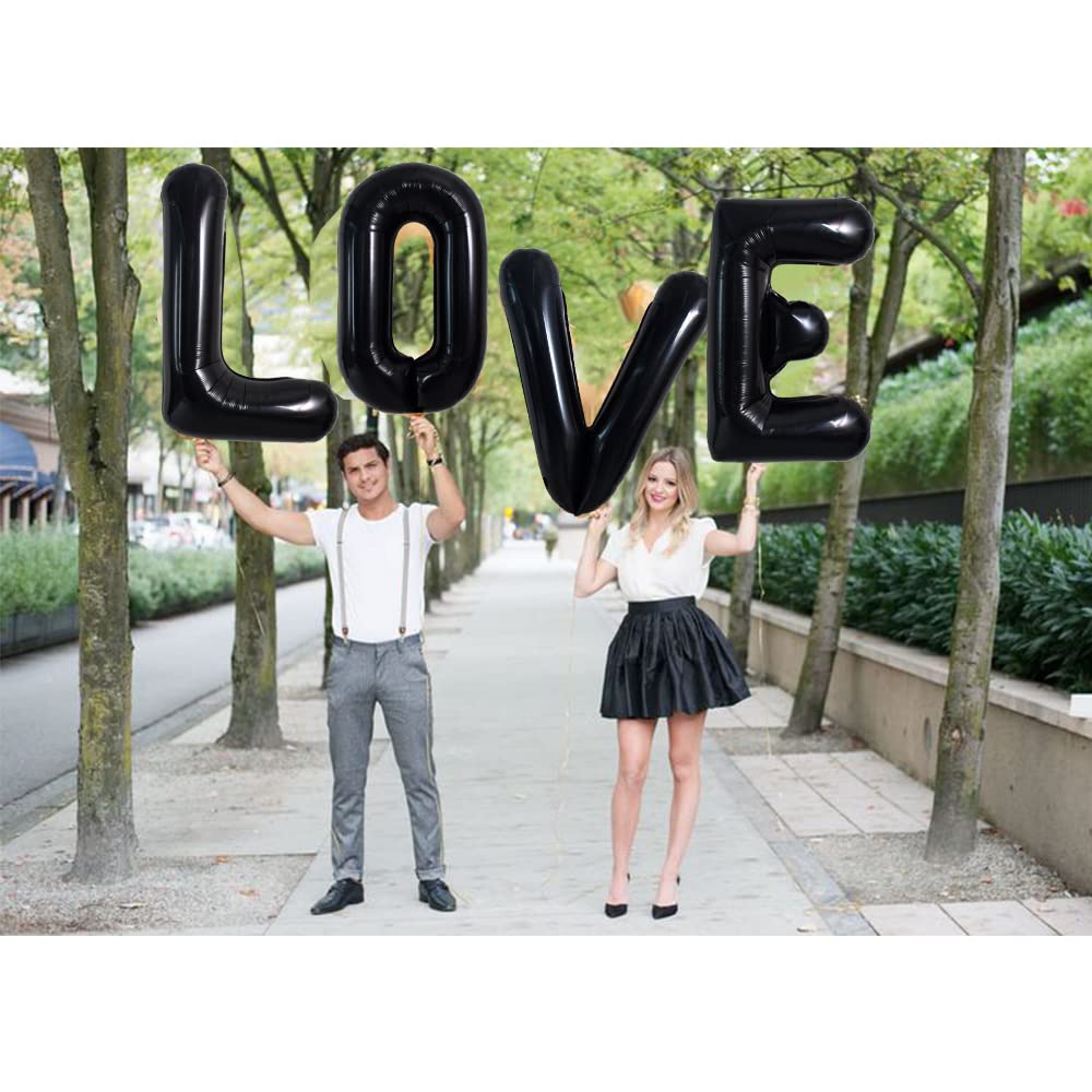 TONIFUL 40 Inch Black L Letter Balloon – Jumbo Helium Foil Alphabet for Parties