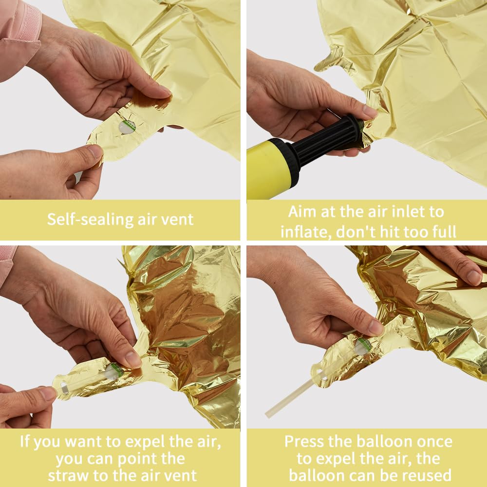 TONIFUL 40-Inch Light Gold Number Balloon 0 – Foil Mylar Big Digit for Parties
