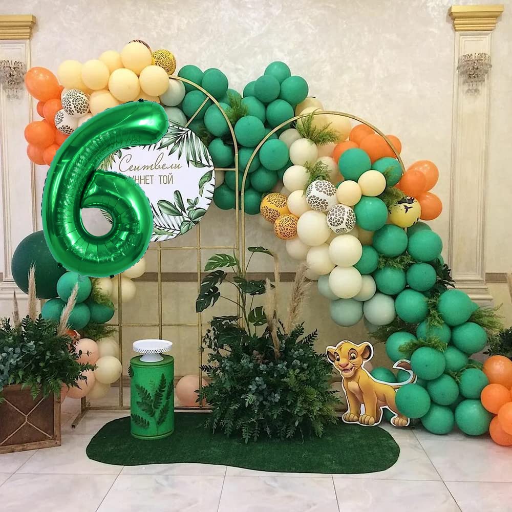 TONIFUL 40-Inch Dark Green Number 6 Balloon – Foil Mylar Big Digit for Birthdays, Weddings, and Photos