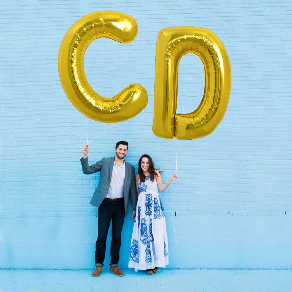 TONIFUL 40 Inch Gold Letter C Balloon – Foil Mylar Party Decor