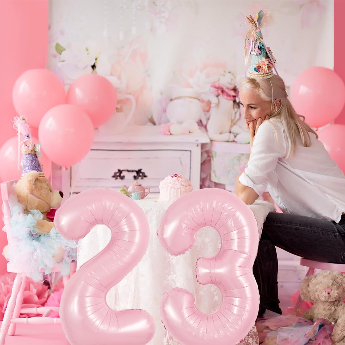 TONIFUL 40-Inch Pastel Pink Number 3 Balloon – Large Foil Party Balloon