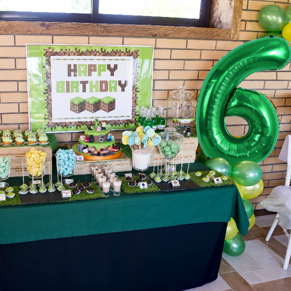 TONIFUL 40-Inch Dark Green Number 6 Balloon – Foil Mylar Big Digit for Birthdays, Weddings, and Photos
