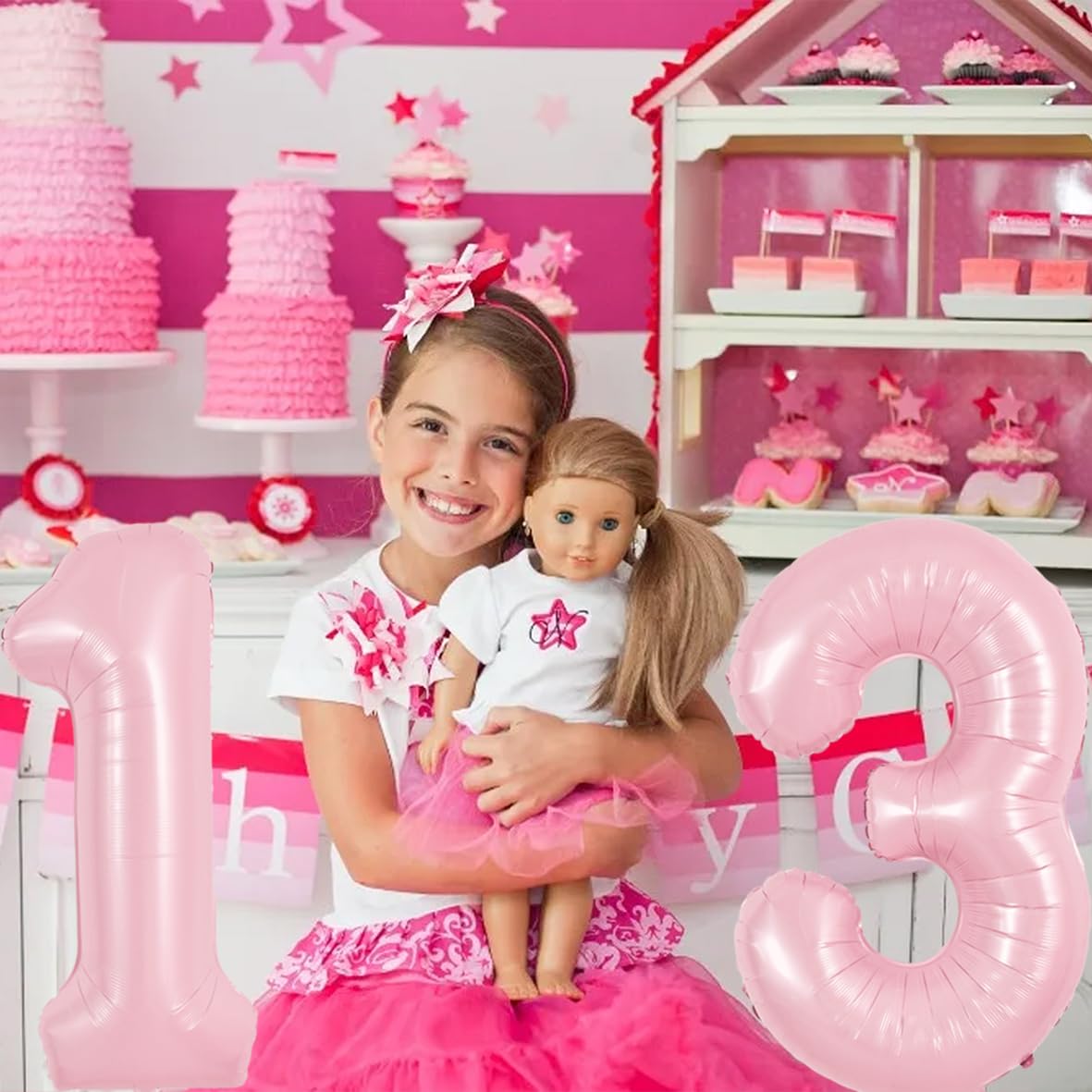 TONIFUL 40-Inch Pastel Pink Number 3 Balloon – Large Foil Party Balloon