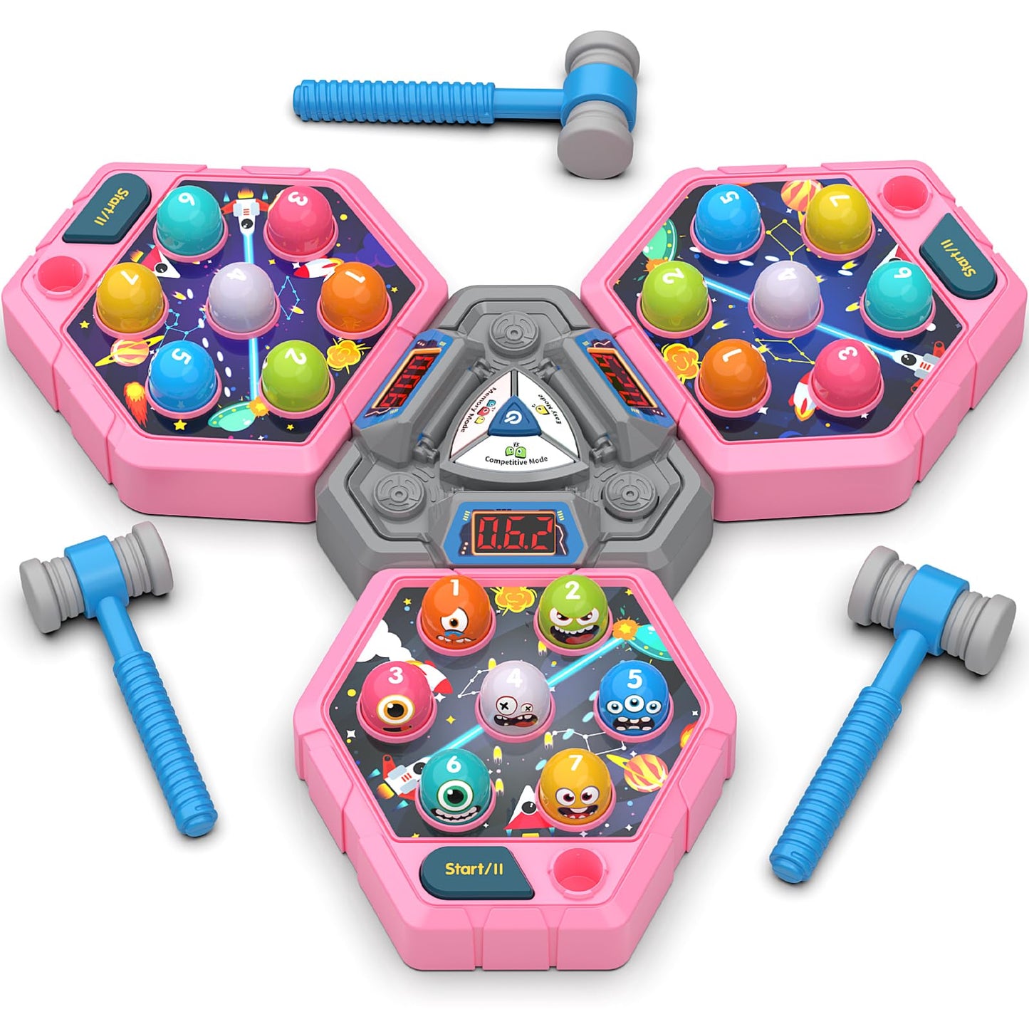TooLion 3-Player Whack Game Mole – Safe, Engaging Toy for 3–12 kids