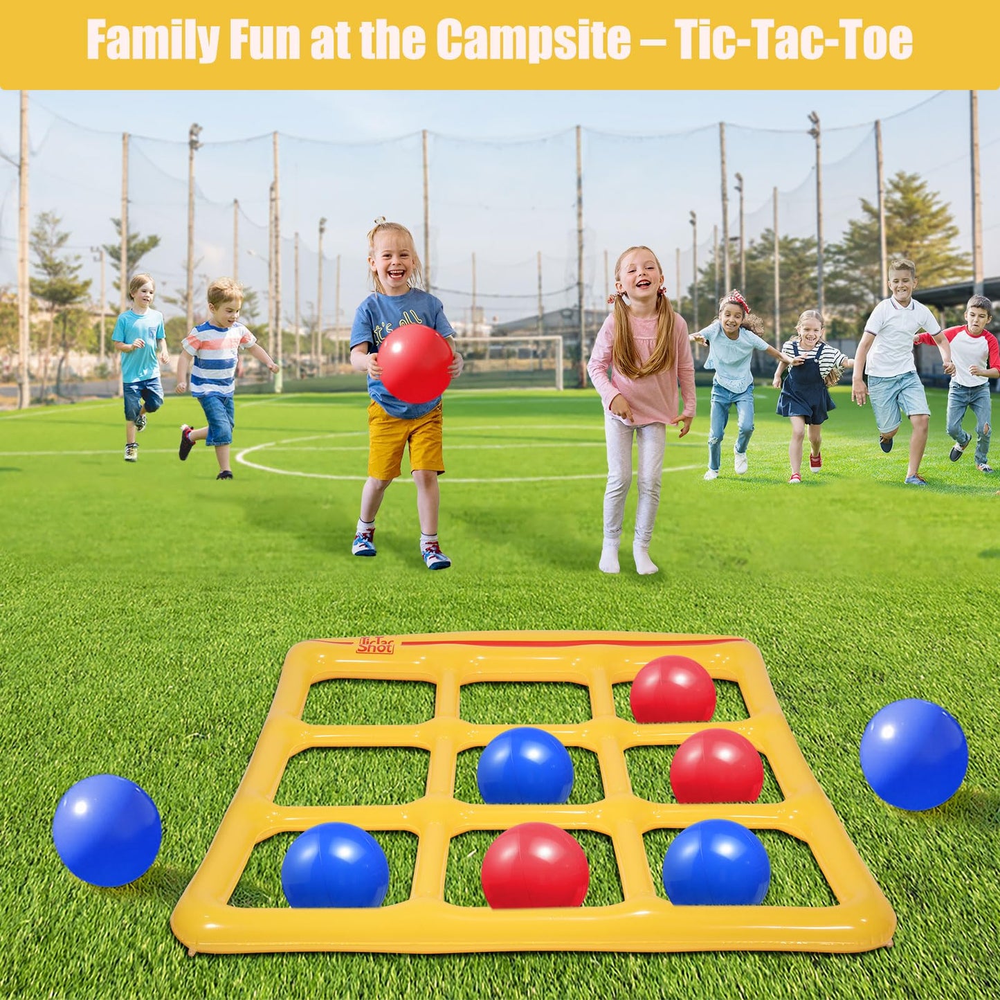 Toobimen Giant Tic Tac Toe – Outdoor Yard Game for 2-10 Players